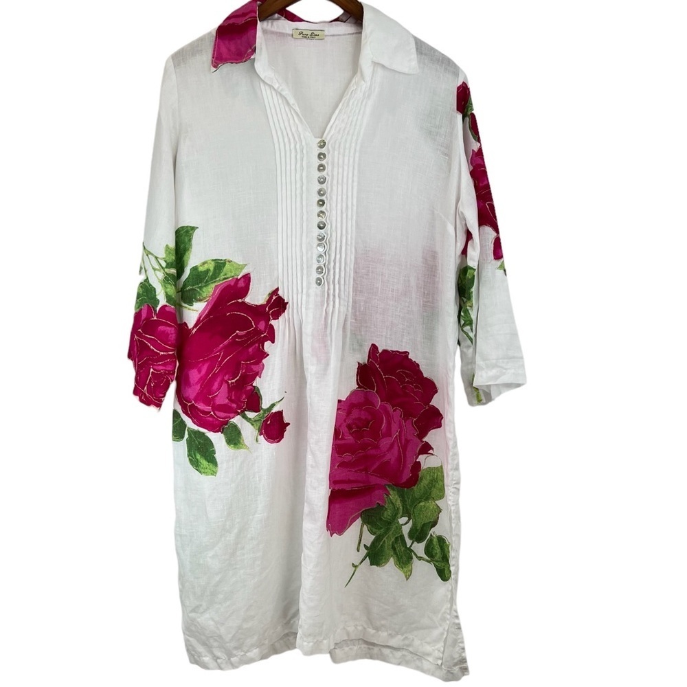 Floral White and Pink Dress